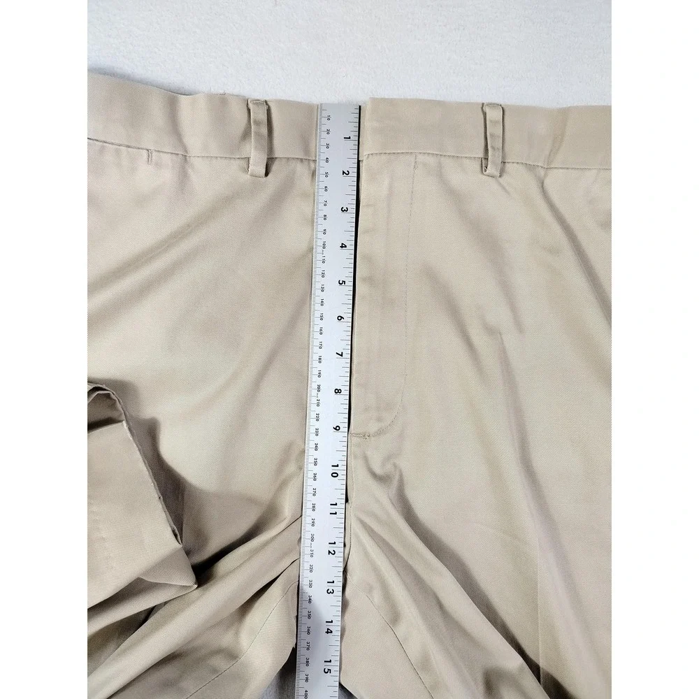 Lands' End Pants Mens 40 Beige Traditional Fit Chino Cotton Office Business‎